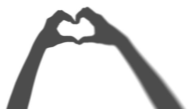 PNG hands making heart sign shadow