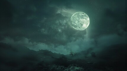 Obraz na płótnie Canvas full moon in the night