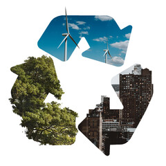 Png recycling symbol for renewable energy campaign