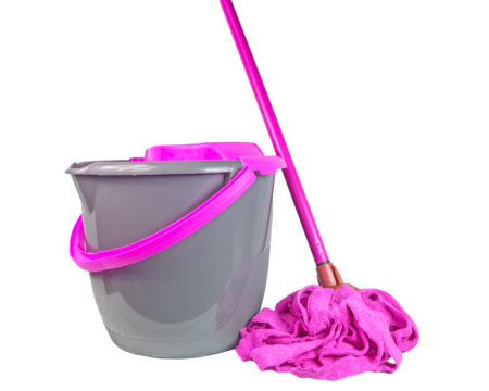 bucket with mop and bucket