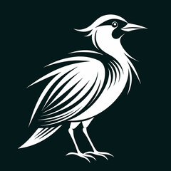 black and white bird of a bird Vector Illustration 