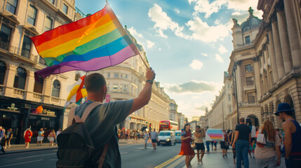 Rainbow Flag Waved at LGBT Pride Event in London
