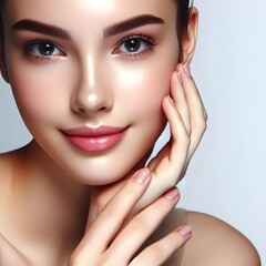 Good skin cosmetics female model.
Generative ai.