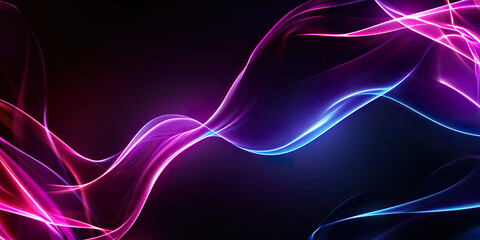 Obraz premium Black background neon line