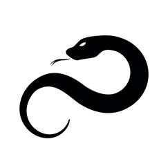 S shaped snake silhouette, vector eps 10