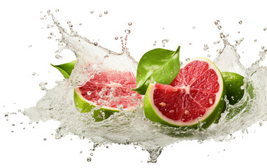 Guava Falling on Transparent Background