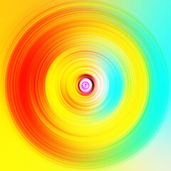 Colorful radial motion effect. Abstract rounded background. Color curves and sphere. Multi color gradient rings and circles wallpaper. Colored texture backdrop and banner.