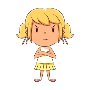 recommend clip art: Angry, girl, gesture, face, expression, crossed arms
