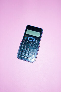 Colourful modern counting calculator with hard direct flashlight