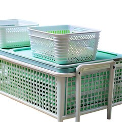 supermarket basket red 3d render realistic on transparent background