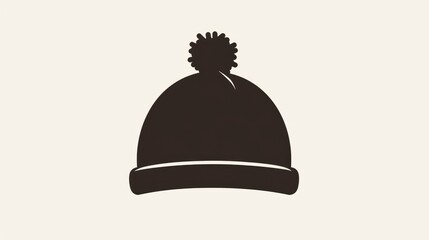 Fototapeta premium A stylish and practical wool felt cap icon representing the classic Russian banya accessory known as the silhouette sauna bell hat This black and simple illustration on a white background sh
