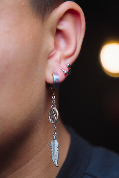 Man with a ear piercing