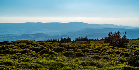 View from Keprnik hill in Jeseniky mountains in Czech republic