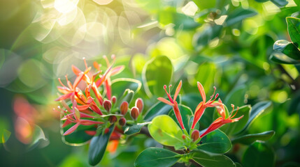Honeysuckle bush ripe