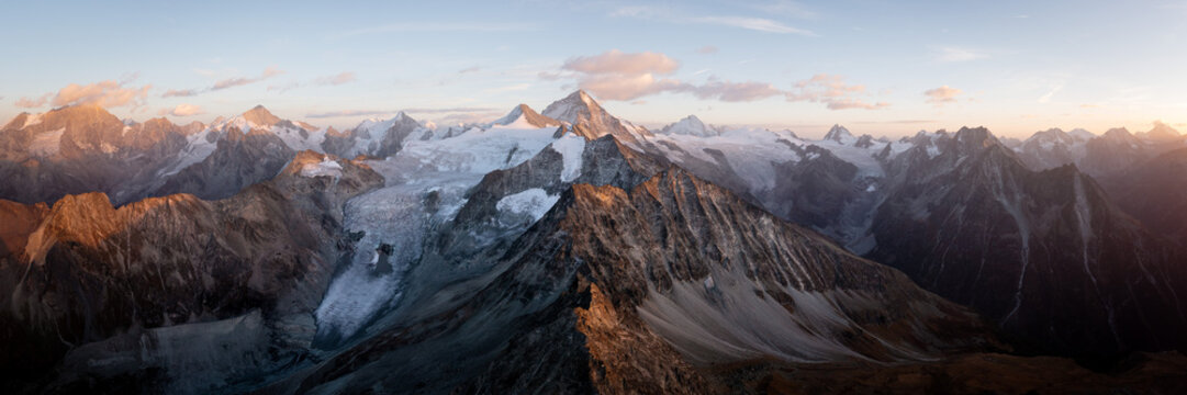 Dent Blanche Mountain Moiry Glacier sunset Pennine Alps Swiss Alps