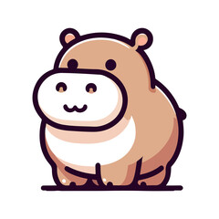 Obraz na płótnie Canvas cute icon character hippopotamus