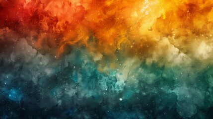Colorful Background With Stars and Clouds