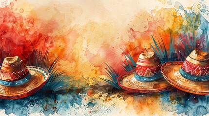 Three Sombreros Stack Painting