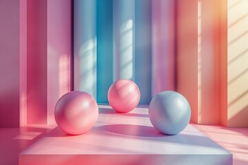 Minimalist spheres with colorful shadows