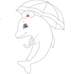cute dolphin coloring page for kids