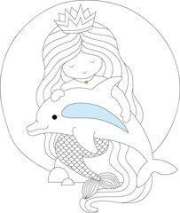 cute dolphin coloring page for kids