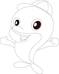 cute dolphin coloring page for kids