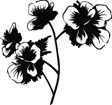 black and white floral design clip art preview