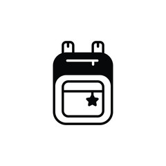 Backpack icon design with white background stock illustration