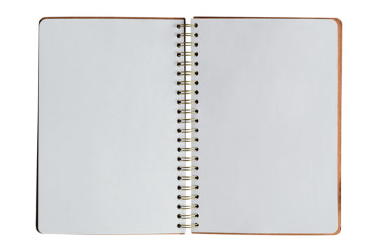 Pages png notebook mockup on transparent background