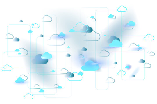 Blue neon cloud system png design element