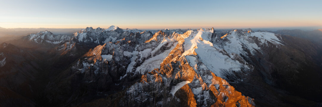 La Meije Glacier Mountain Aerial Massif des E&Igrave;crins Alps France