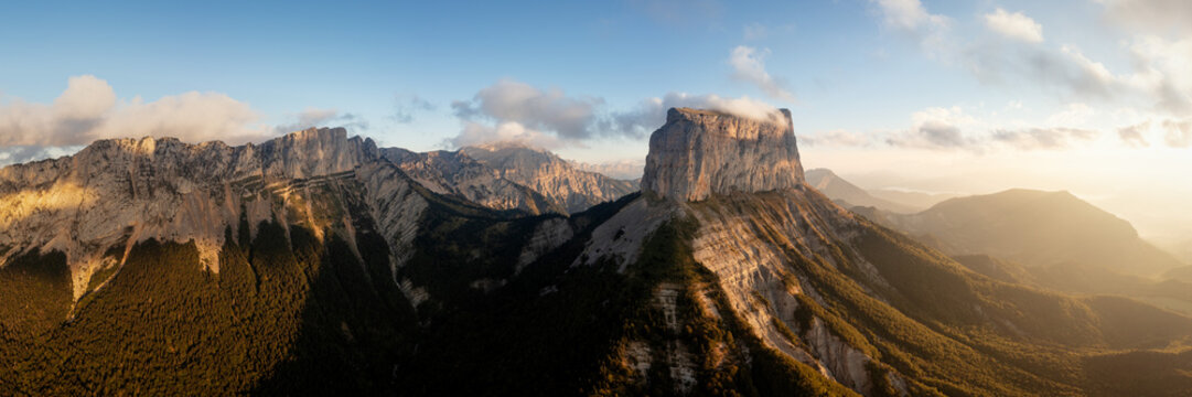 Mont Aiguille Vercors Massif aerial Alps France