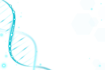 DNA biotechnology science background vector in blue futuristic style with blank space