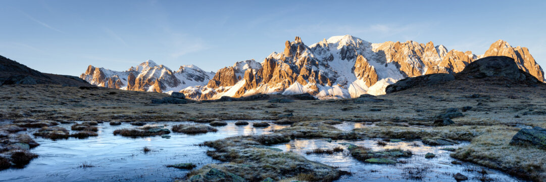 Massif des Cerces Frozen Ponds Valley de la Claree France