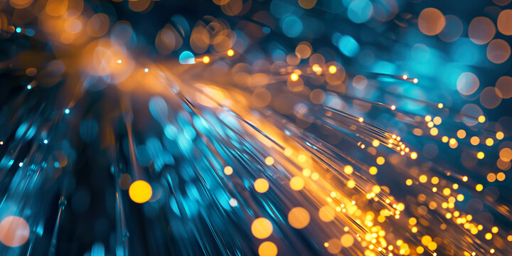 Extreme close-up on fiber optics cables