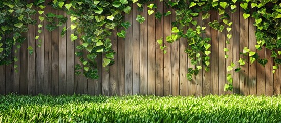 Green grass and leafy plants contrast against a wooden fence in the backdrop.