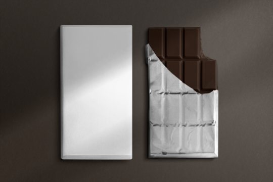 Packaging mockup png for chocolate bar