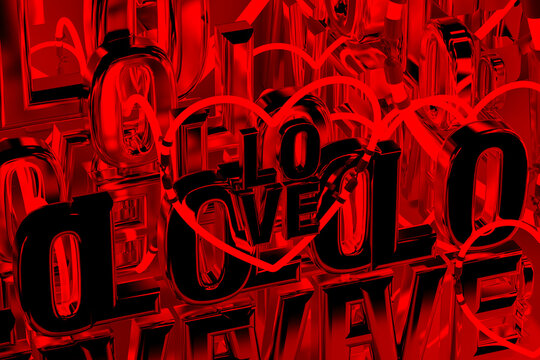 Background with the word Love