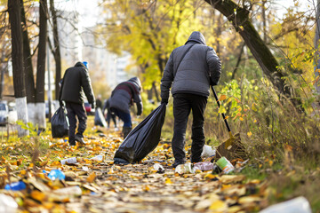 Volunteers clean up dirty parks of trash
