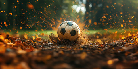 soccer ball in mud