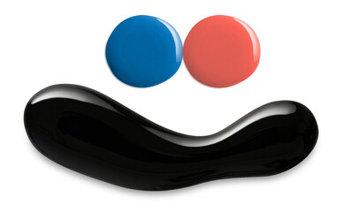 Smiling face color paint png shape creative art graphic element