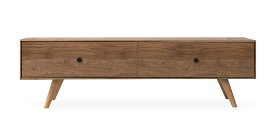 Mid century sideboard png mockup wooden furniture