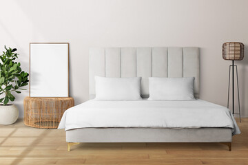 Bedding png mockup minimal bedroom interior design