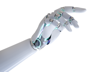 Png cyborg hand finger pointing, technology of artificial intelligence
