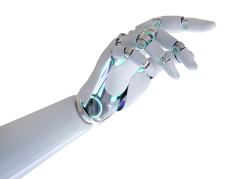 Png cyborg hand finger pointing, technology of artificial intelligence