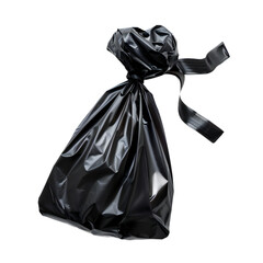 Trash bag tie on isolated white background