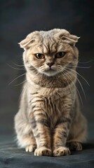 Sad Scottish fold cat