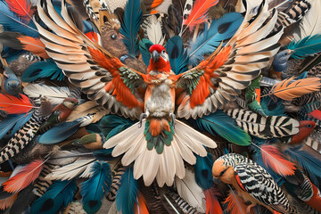 Fototapeta na wymiar Kaleidoscope of Avian Splendor: A Vibrant Compilation of Bird Plumage Variations