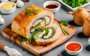 sandwich with salmon and cucumber ai gerntive