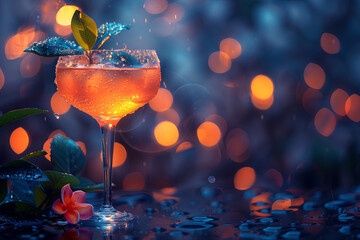 a cocktail on a dark background Generative AI
 - obrazy, fototapety, plakaty
